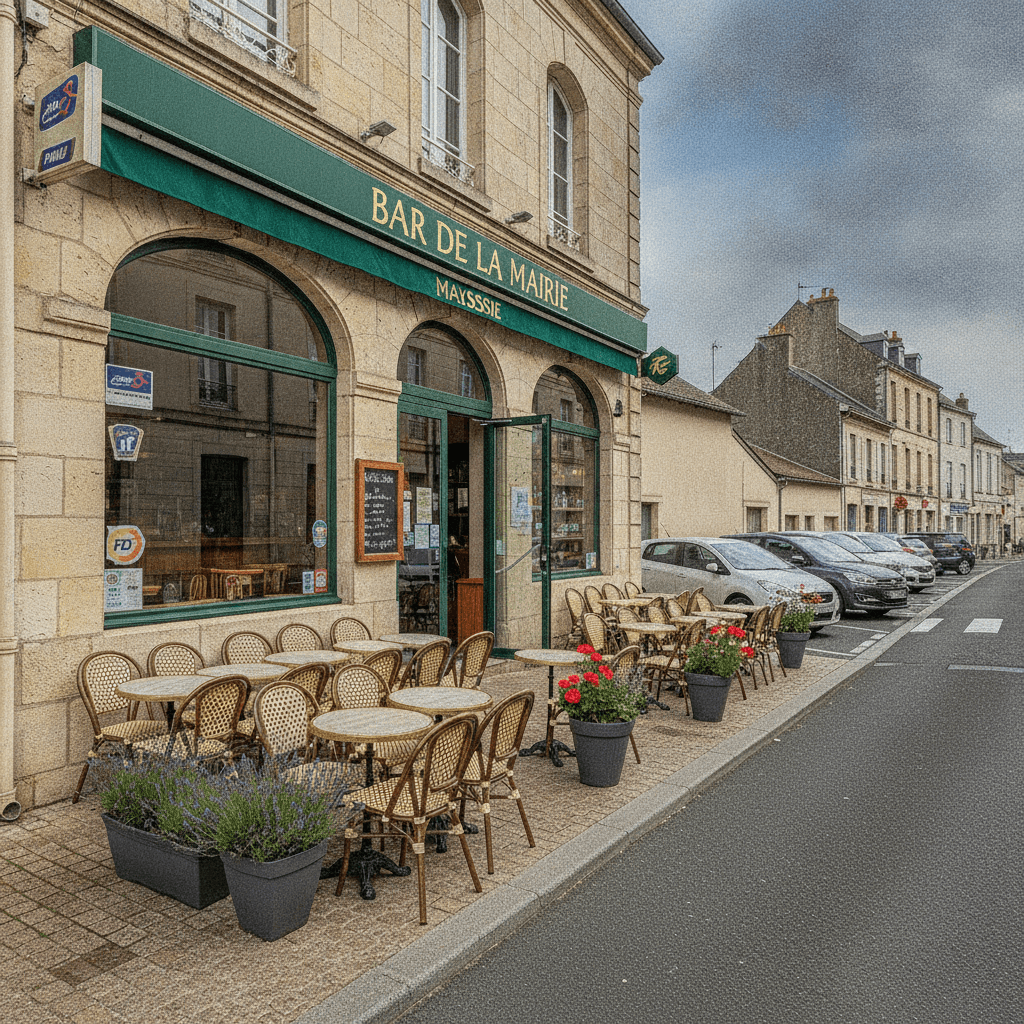 Bar-brasserie à Mayenne : terrasse - parking