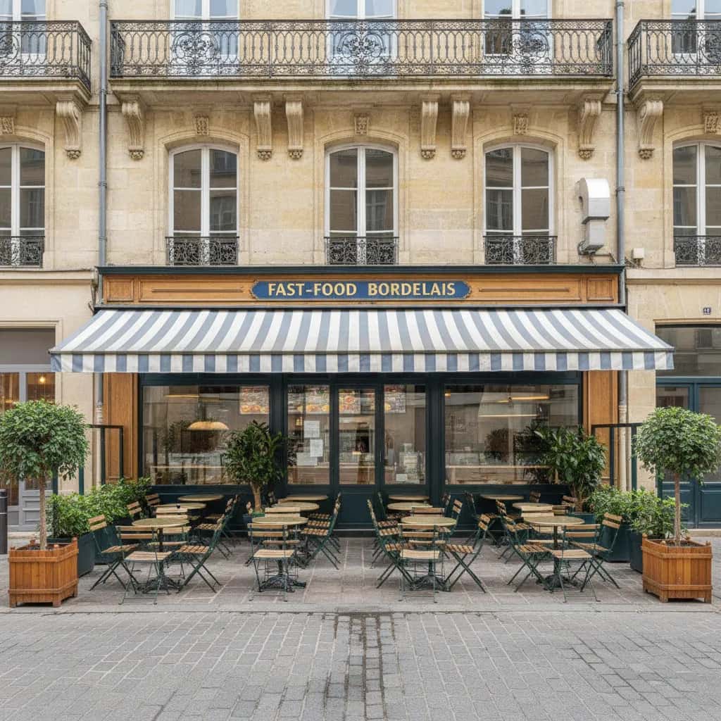 Fast-food 140m² à Bordeaux : terrasse - extraction