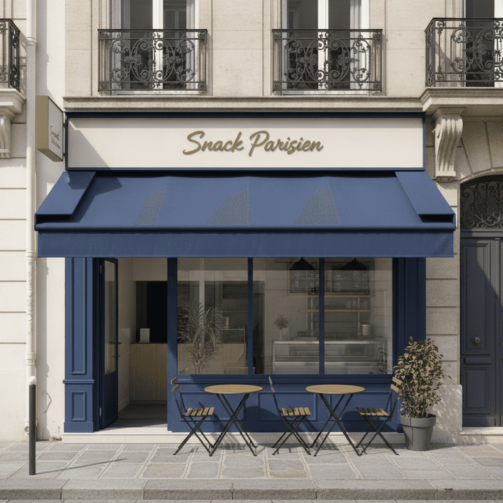 Snack 40m² à Paris : terrasse - climatisation