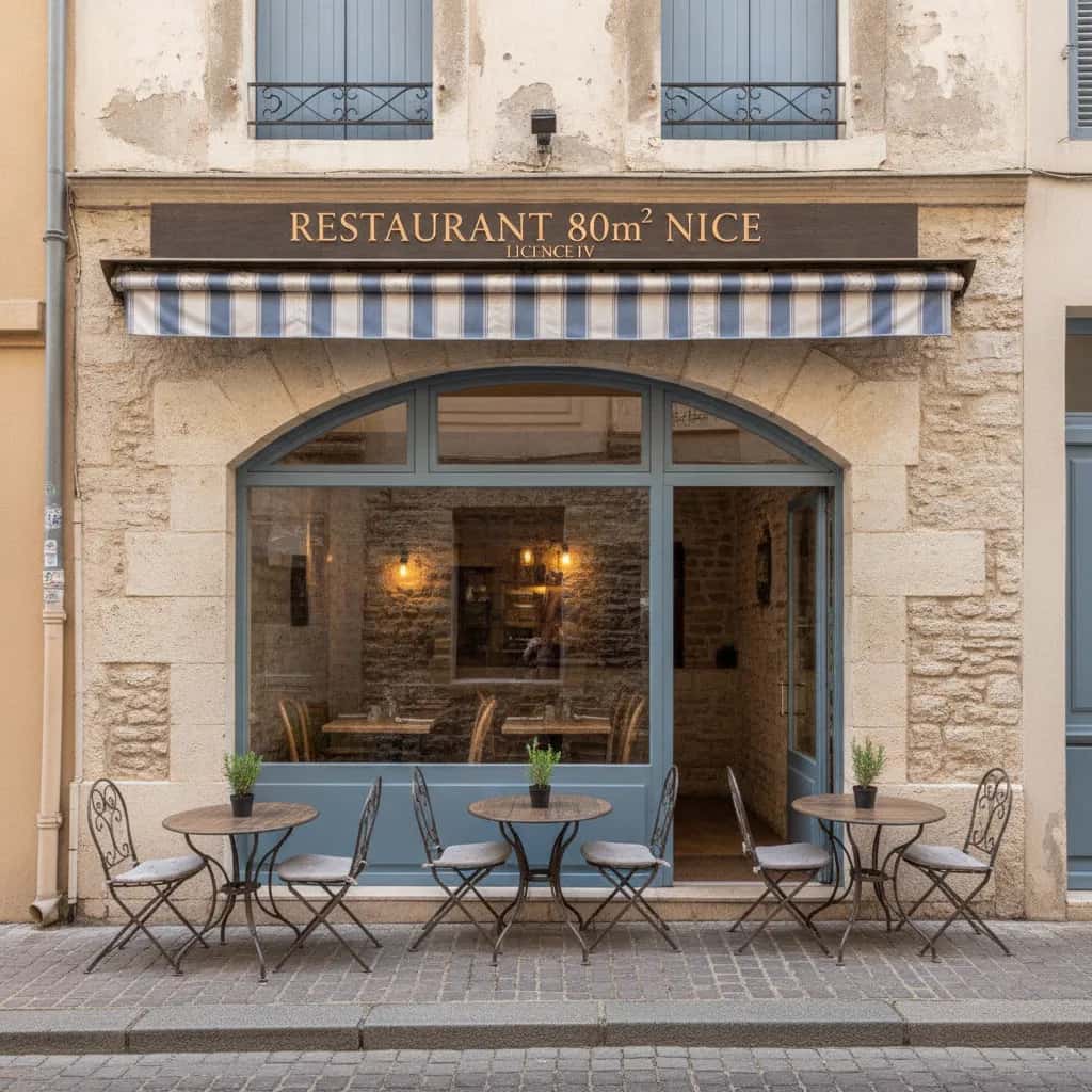 Restaurant 80m² à Nice : terrasse - licence IV