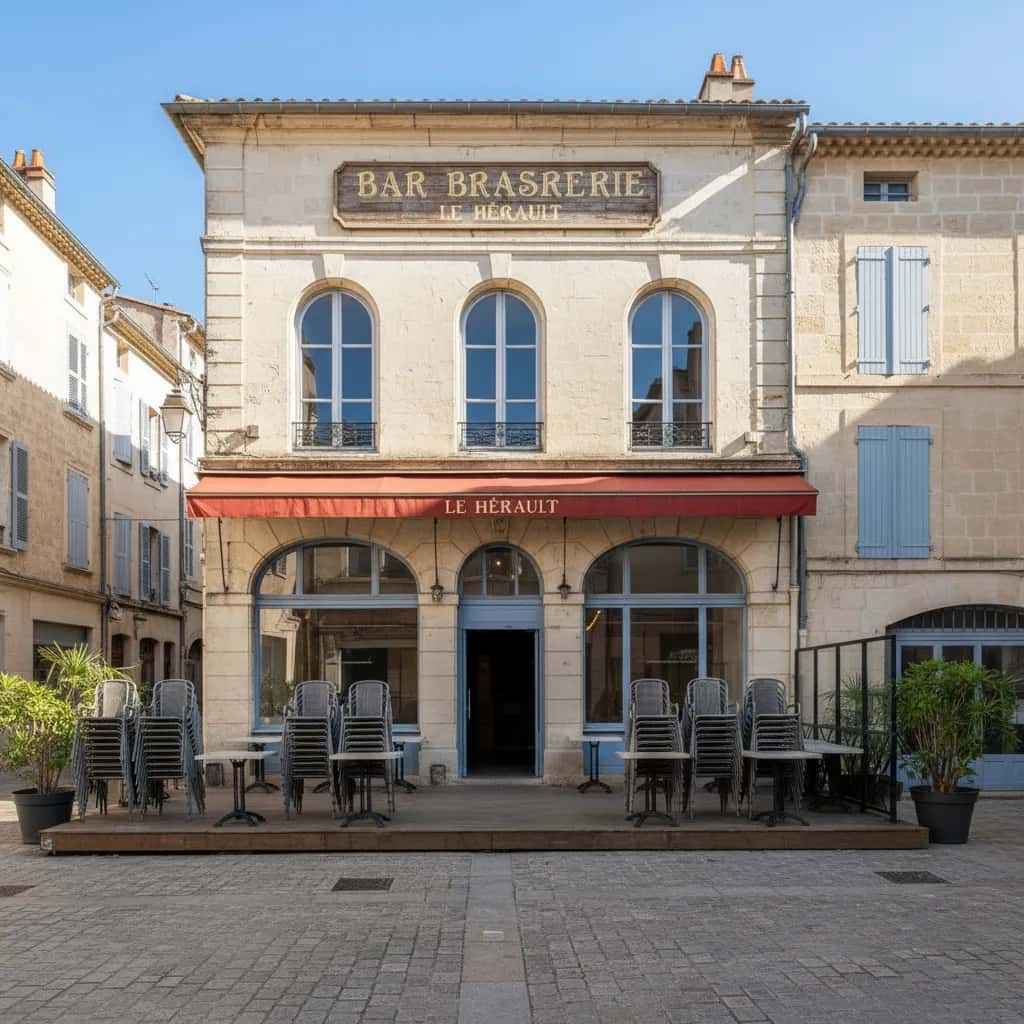 Bar-brasserie 205m² à Montpellier : terrasse - licence IV