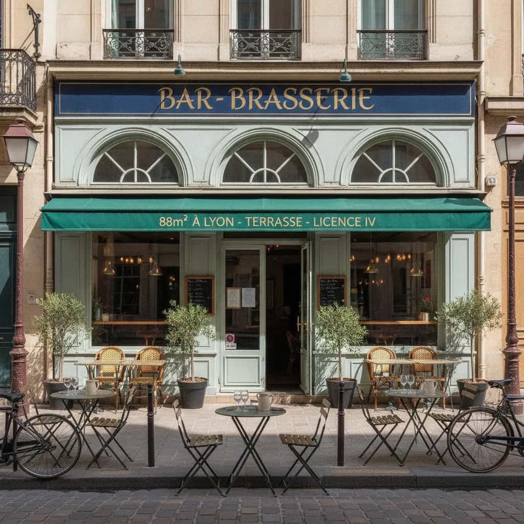 Bar-brasserie 88m² à Lyon : terrasse - licence IV