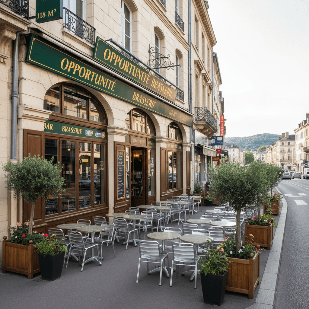 Bar-brasserie 118m² à Clermont-Ferrand : terrasse - licence IV