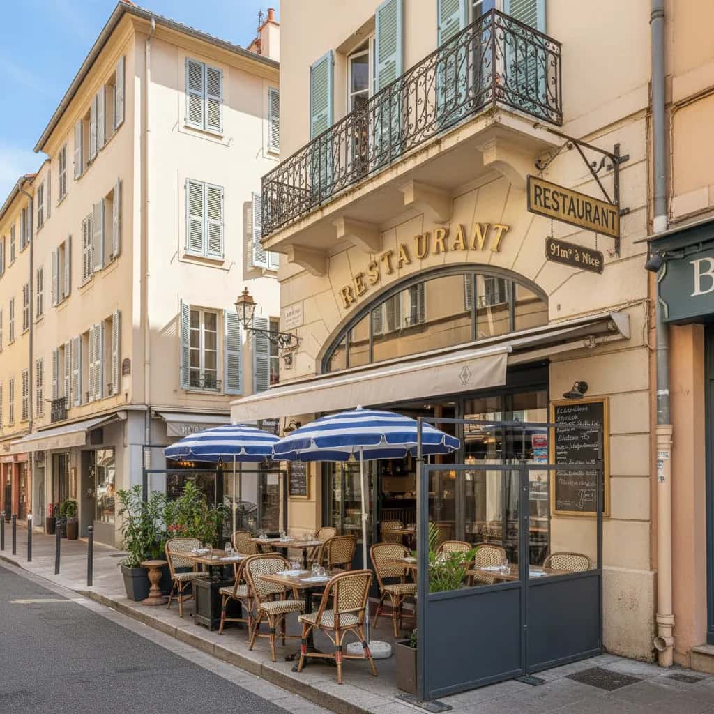 Restaurant 91m² à Nice : terrasse - extraction
