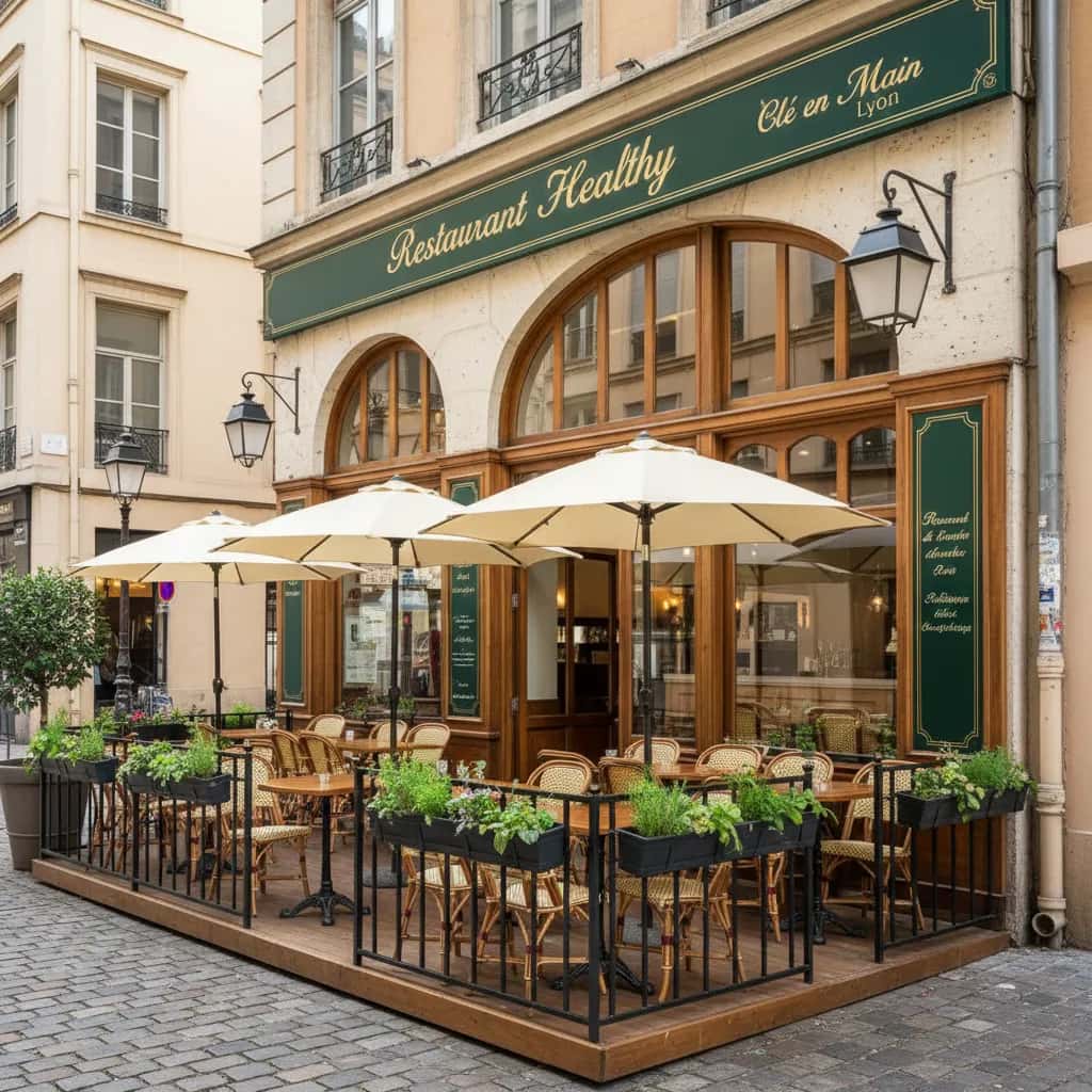 Restaurant 86m² à Lyon : terrasse - licence IV