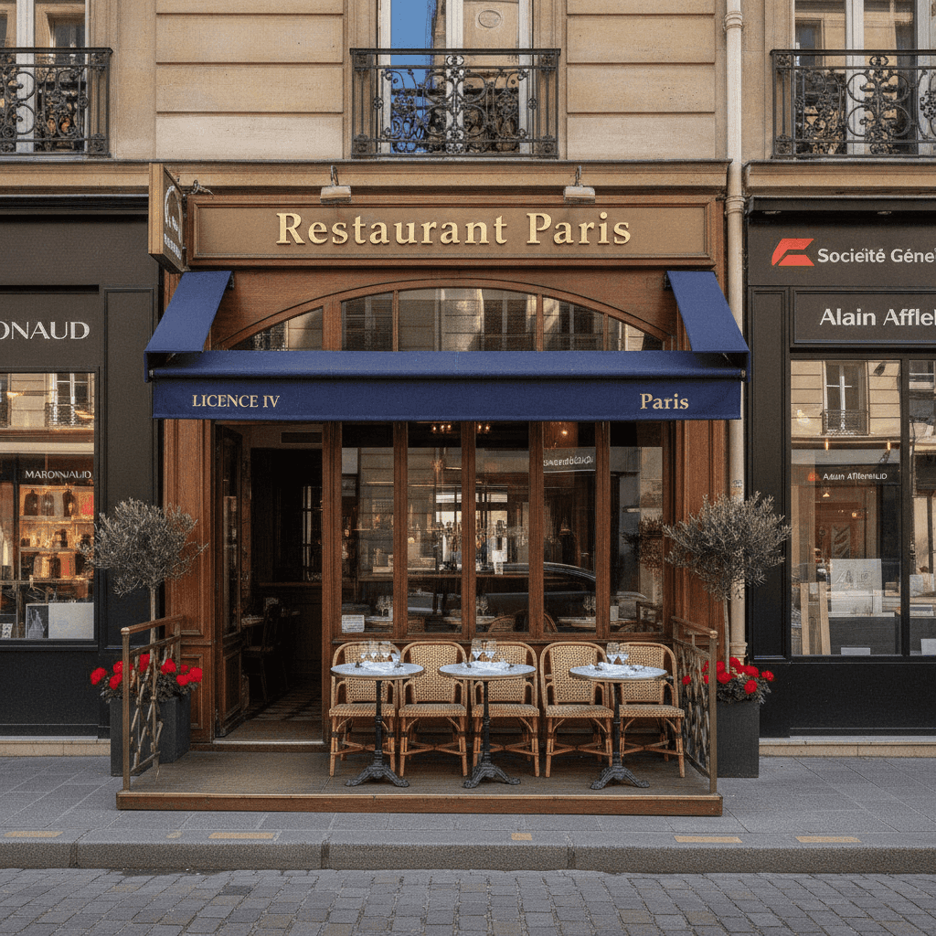 Restaurant 22 couverts à Paris : terrasse - licence IV
