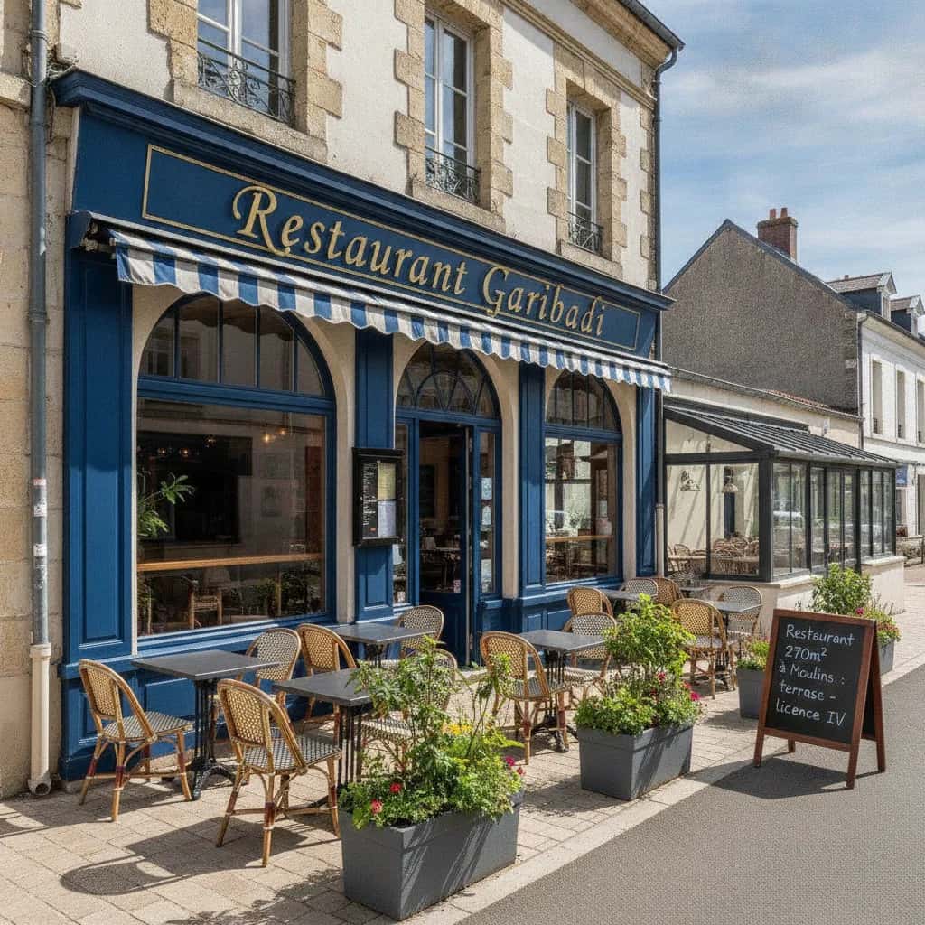 Restaurant 270m² à Moulins : terrasse - licence IV
