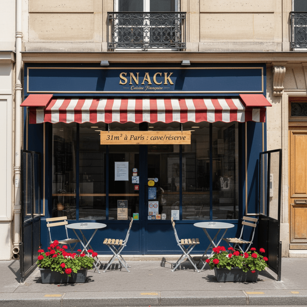 Snack 31m² à Paris : cave/réserve