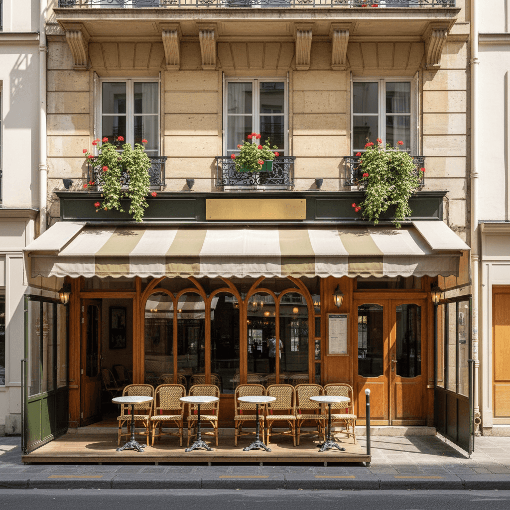 Restaurant 25 couverts à Paris : terrasse - extraction