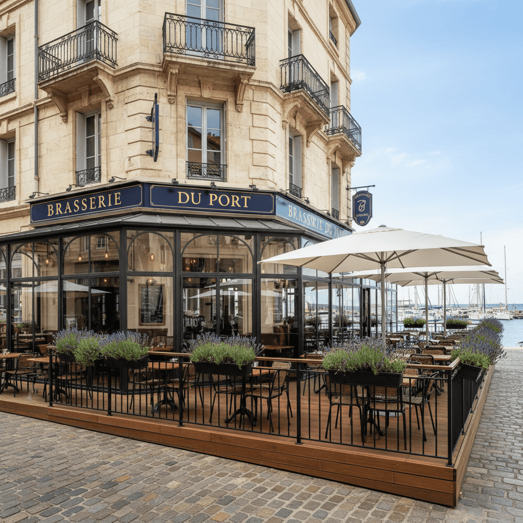 Bar-brasserie 190m² à Toulon : terrasse - licence IV