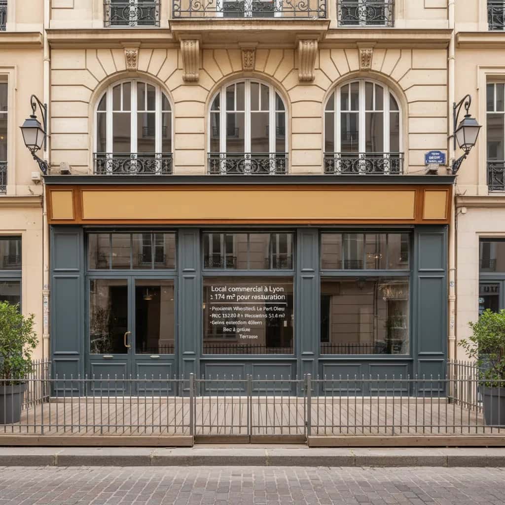 Local commercial à Lyon : 174 m² pour restauration
