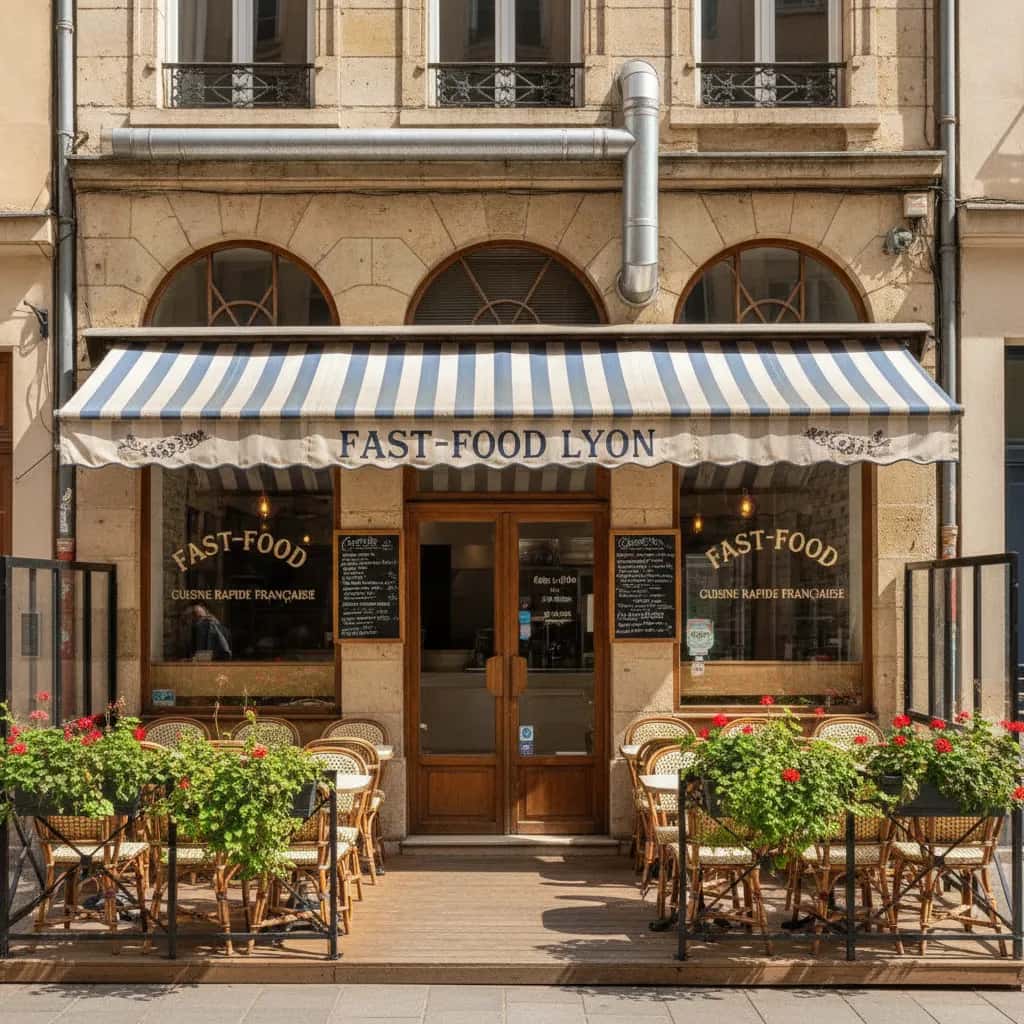 Fast-food 74m² à Lyon : terrasse - extraction