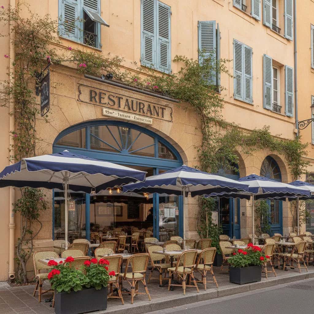Restaurant 95m² à Nice : terrasse - extraction