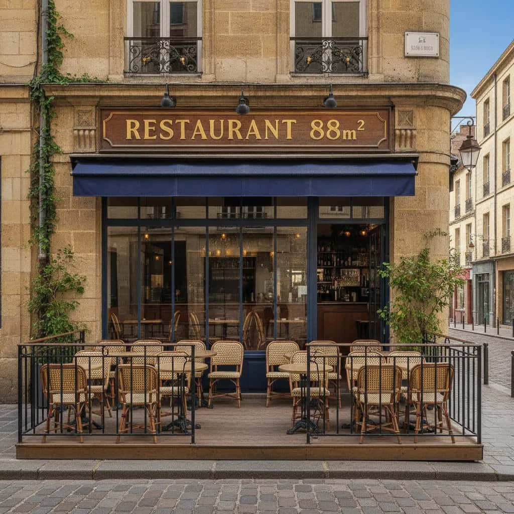 Restaurant 88m² à Bordeaux : terrasse