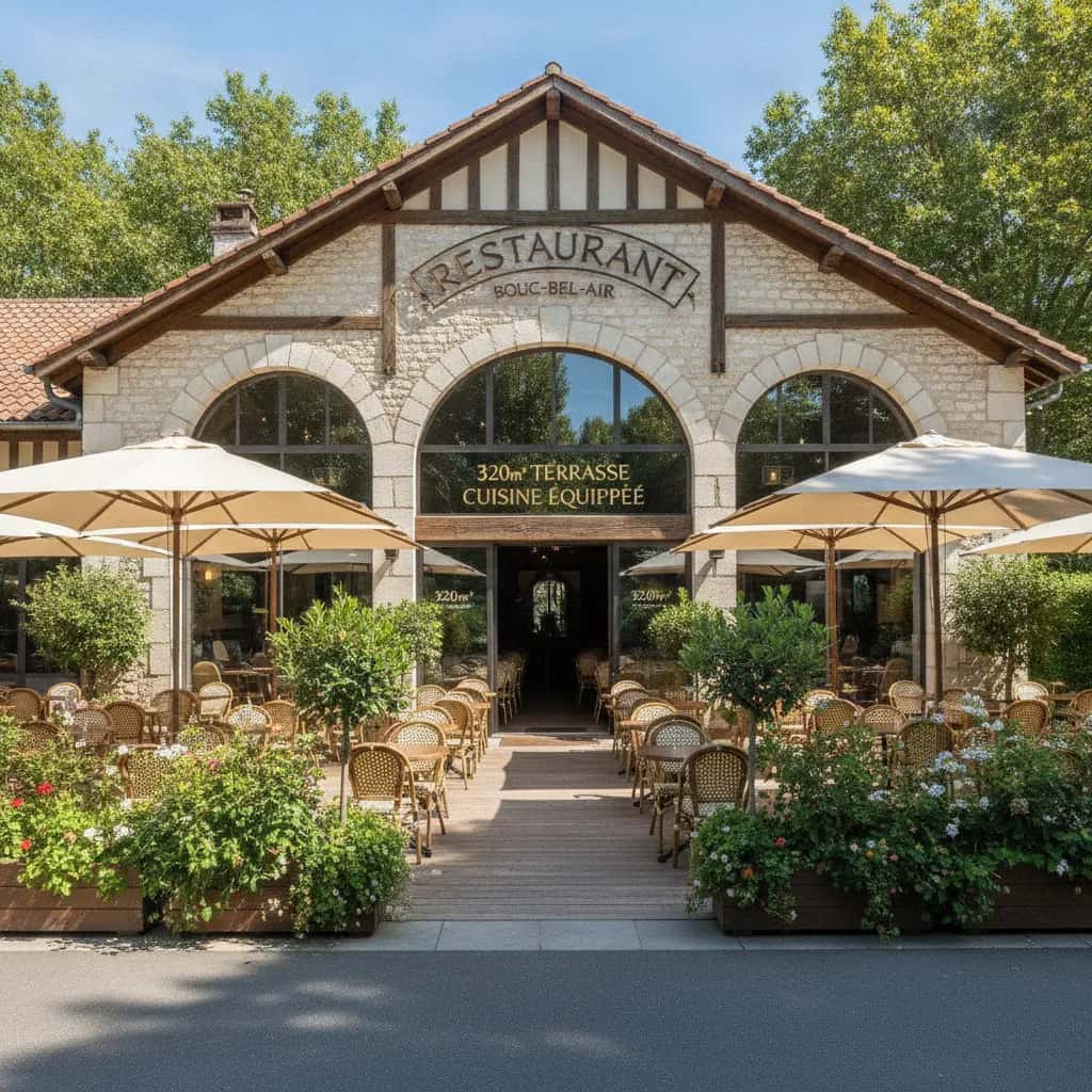 Restaurant 320m² à Bouc-Bel-Air : terrasse - cuisine équipée