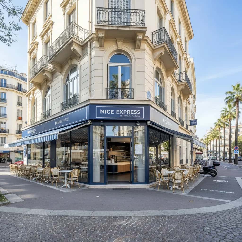 Fast-food 76m² à Nice : terrasse - licence IV
