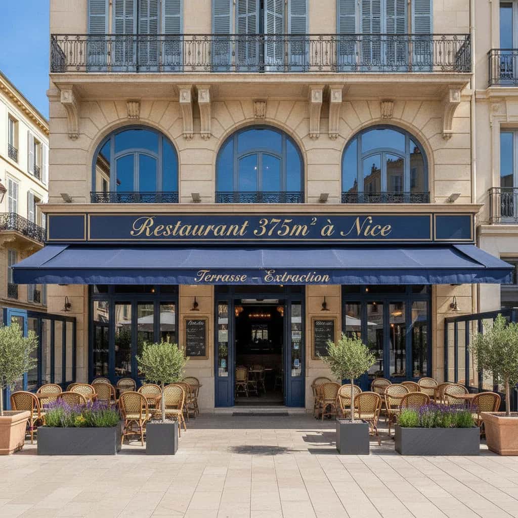 Restaurant 375m² à Nice : terrasse - extraction