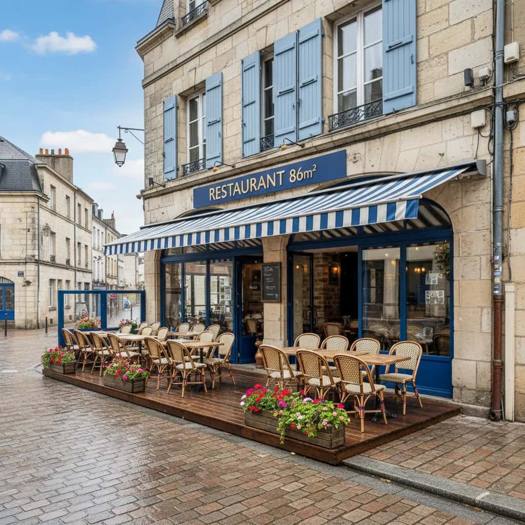 Restaurant 86m² à Nantes : terrasse - licence IV