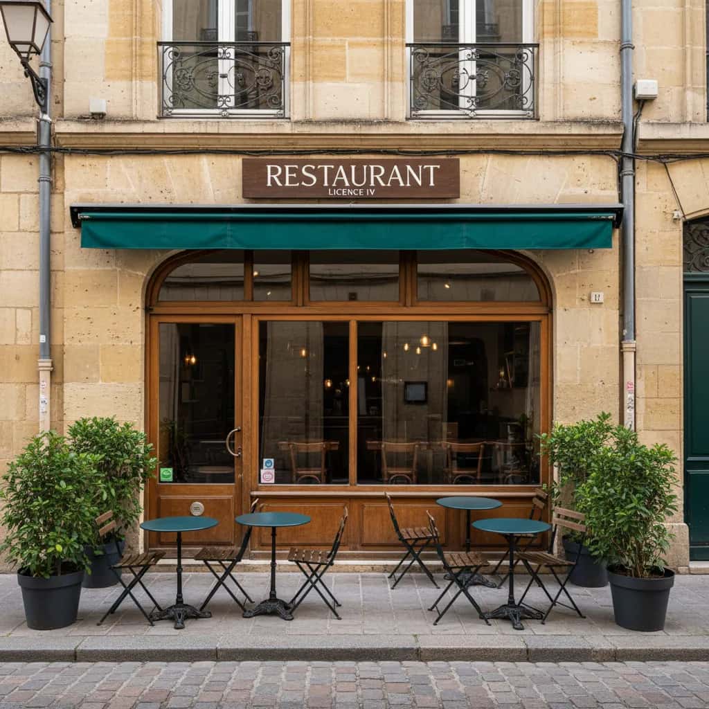 Restaurant 12 couverts à Bordeaux : terrasse - licence IV