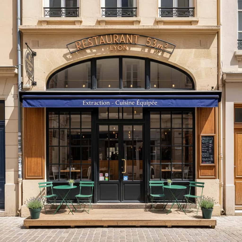 Restaurant 53m² à Lyon : extraction - cuisine équipée