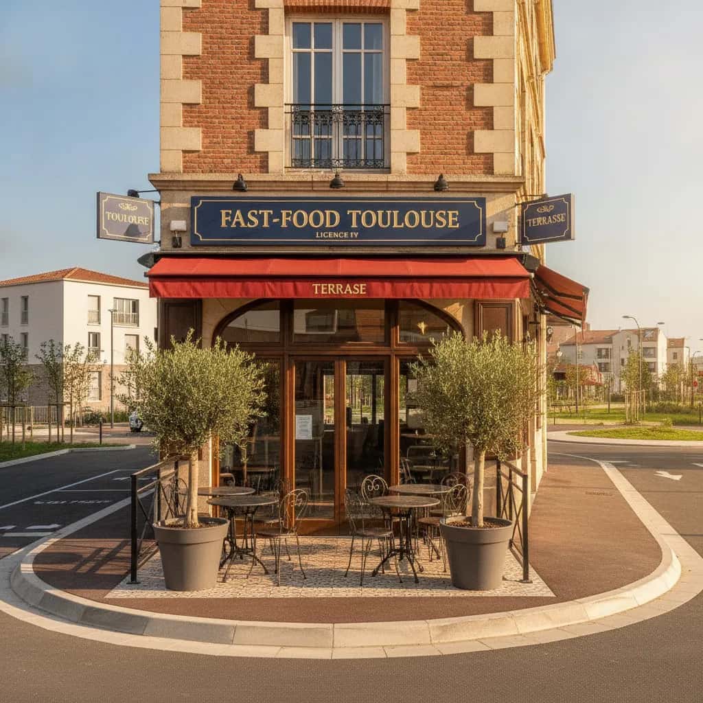 Fast-food à Toulouse : terrasse - licence IV