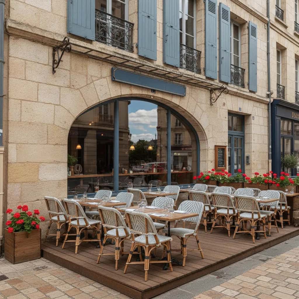 Restaurant 130m² à Nantes : terrasse - cave/réserve