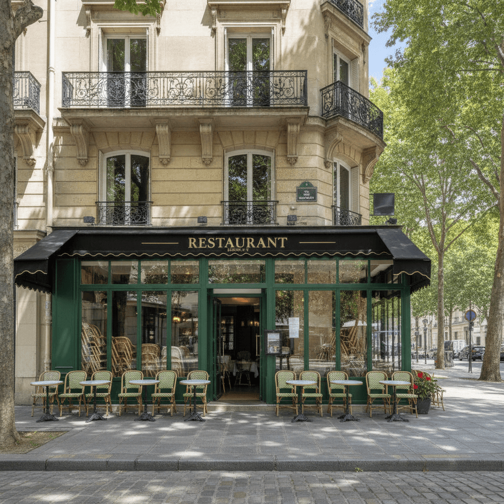 Restaurant 46 couverts à Paris : terrasse - licence IV