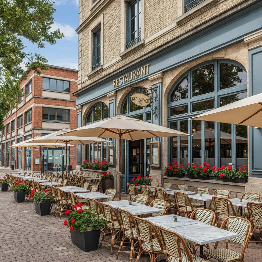 Restaurant 355m² à Lyon : terrasse - licence IV