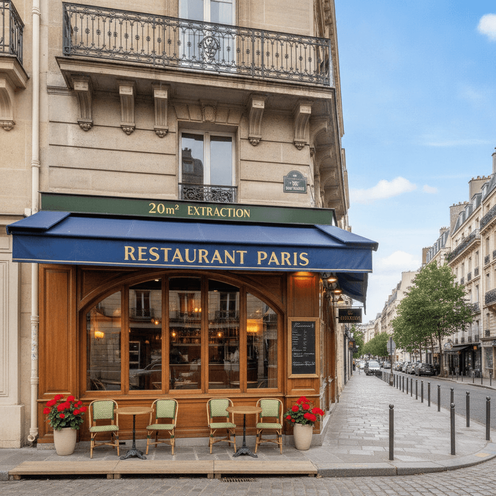 Restaurant 20m² à Paris : extraction