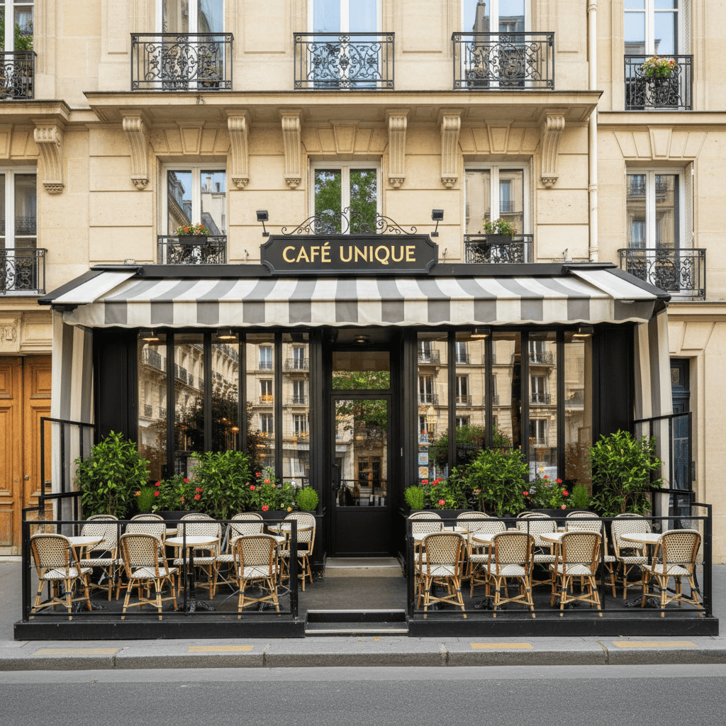 Café Unique à Paris – 39 m² avec Terrasse