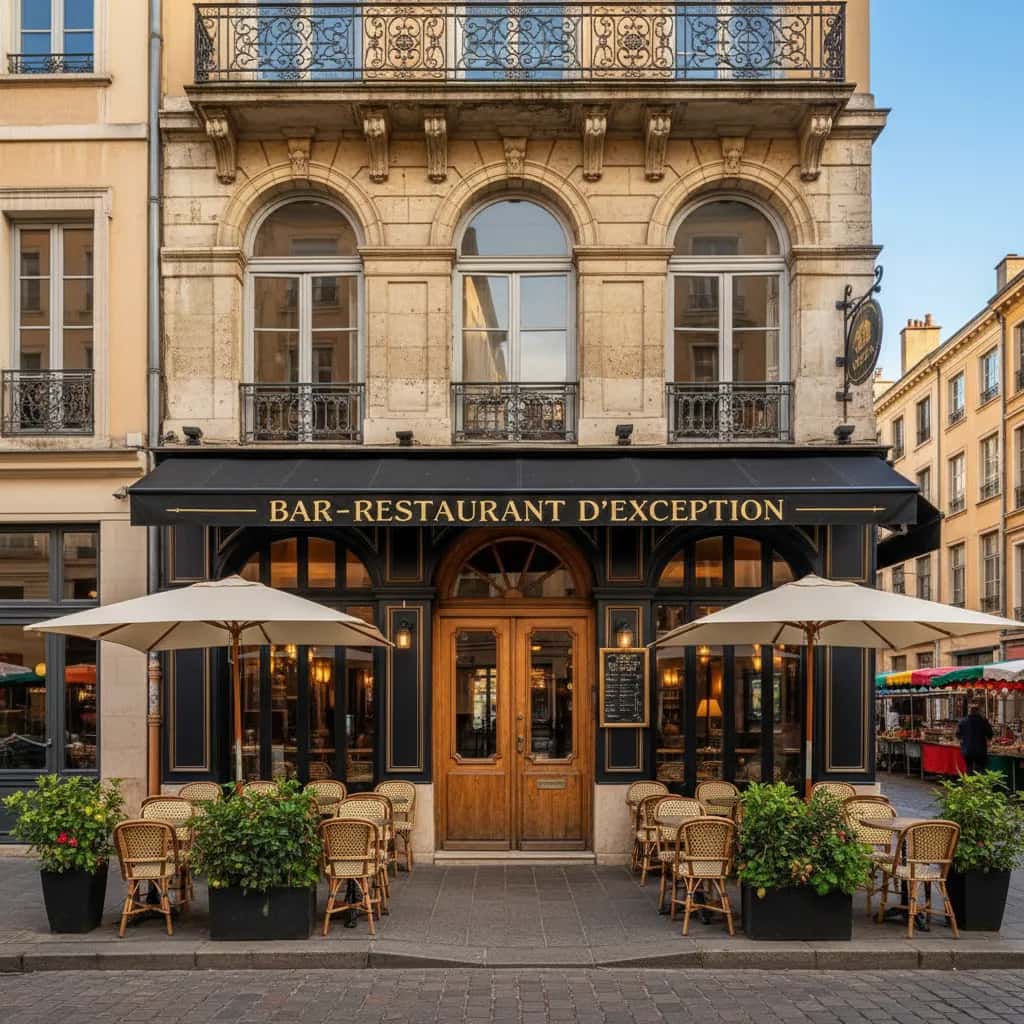Restaurant 205m² à Lyon : terrasse - licence IV