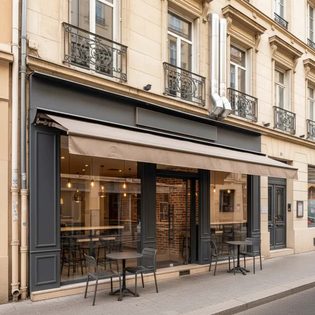 Fast-food 70m² à Lyon : terrasse - extraction