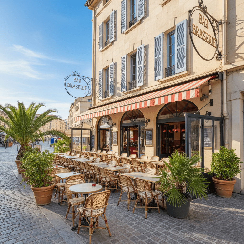 Bar-brasserie 120m² à Marseille : terrasse - licence IV