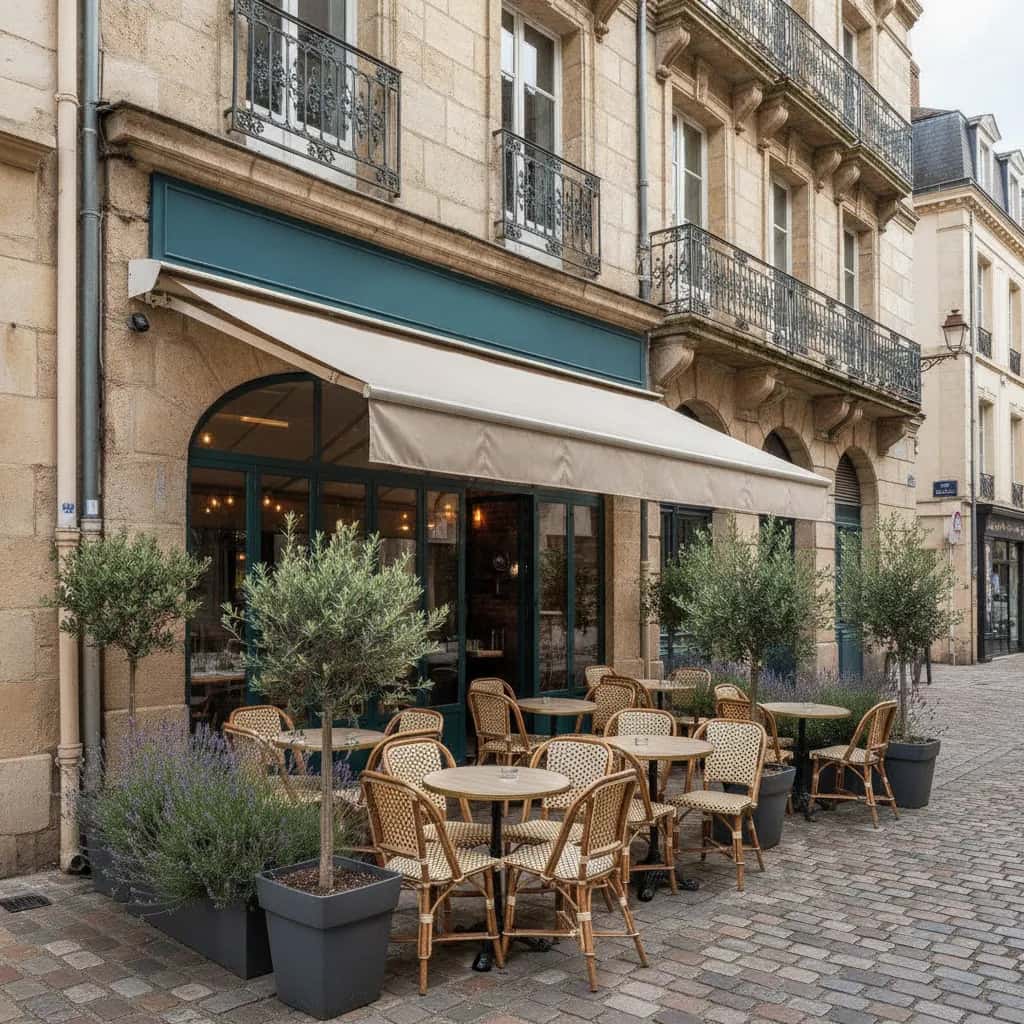 Restaurant 60m² à Angers : terrasse - extraction