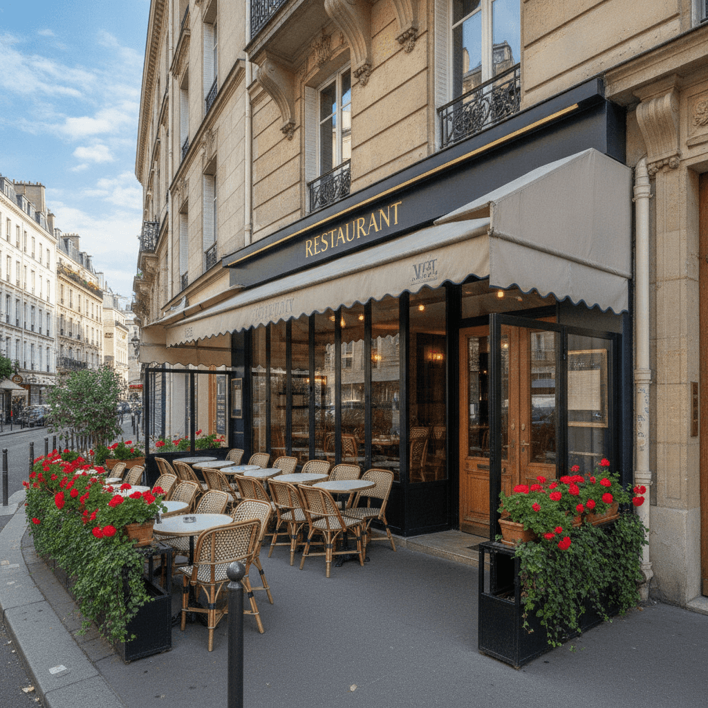 Restaurant 34 couverts à Paris : terrasse - licence IV