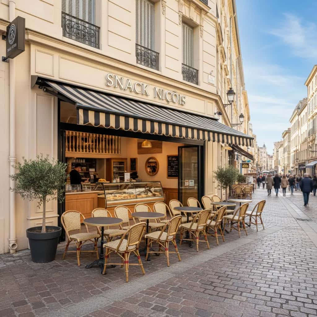 Snack 50m² à Nice : terrasse
