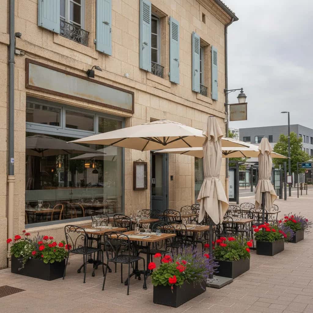 Restaurant à Montpellier : terrasse - cuisine équipée