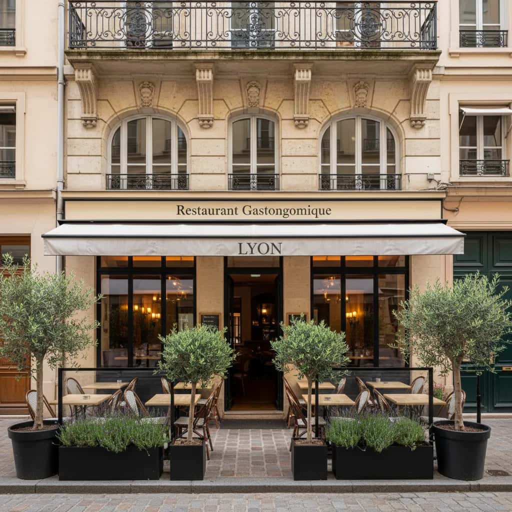 Restaurant 89m² à Lyon : terrasse - extraction
