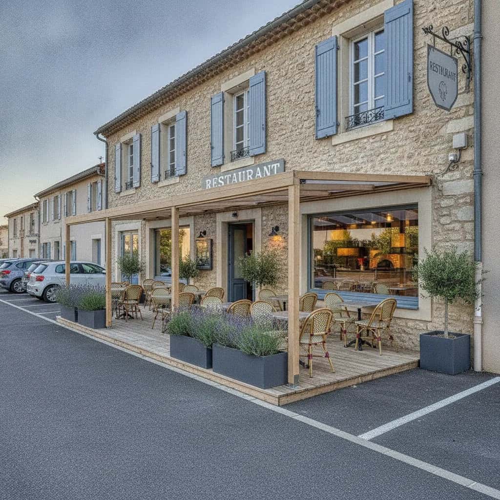 Restaurant 180m² à Peypin : terrasse - parking