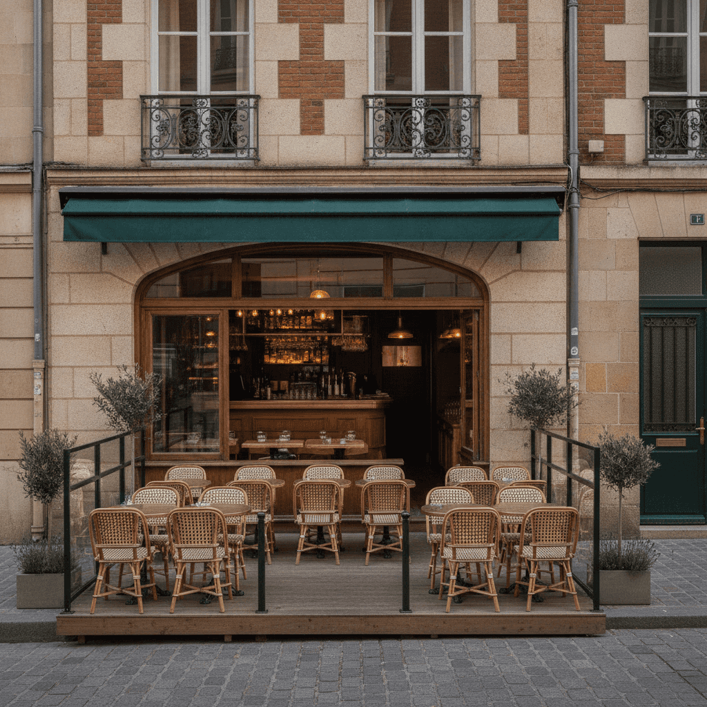 Restaurant 79m² à Rennes : terrasse - extraction