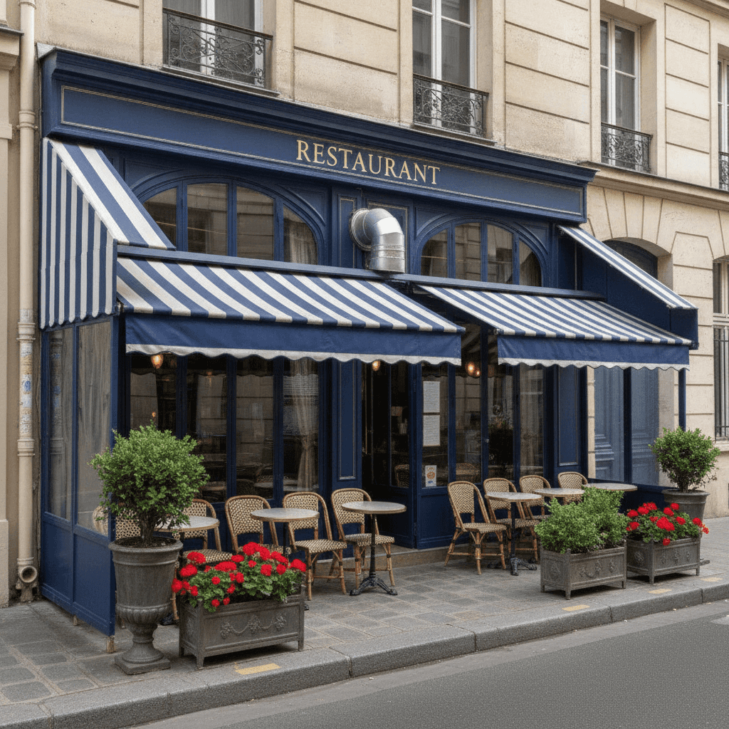 Restaurant 25 couverts à Paris : terrasse - extraction