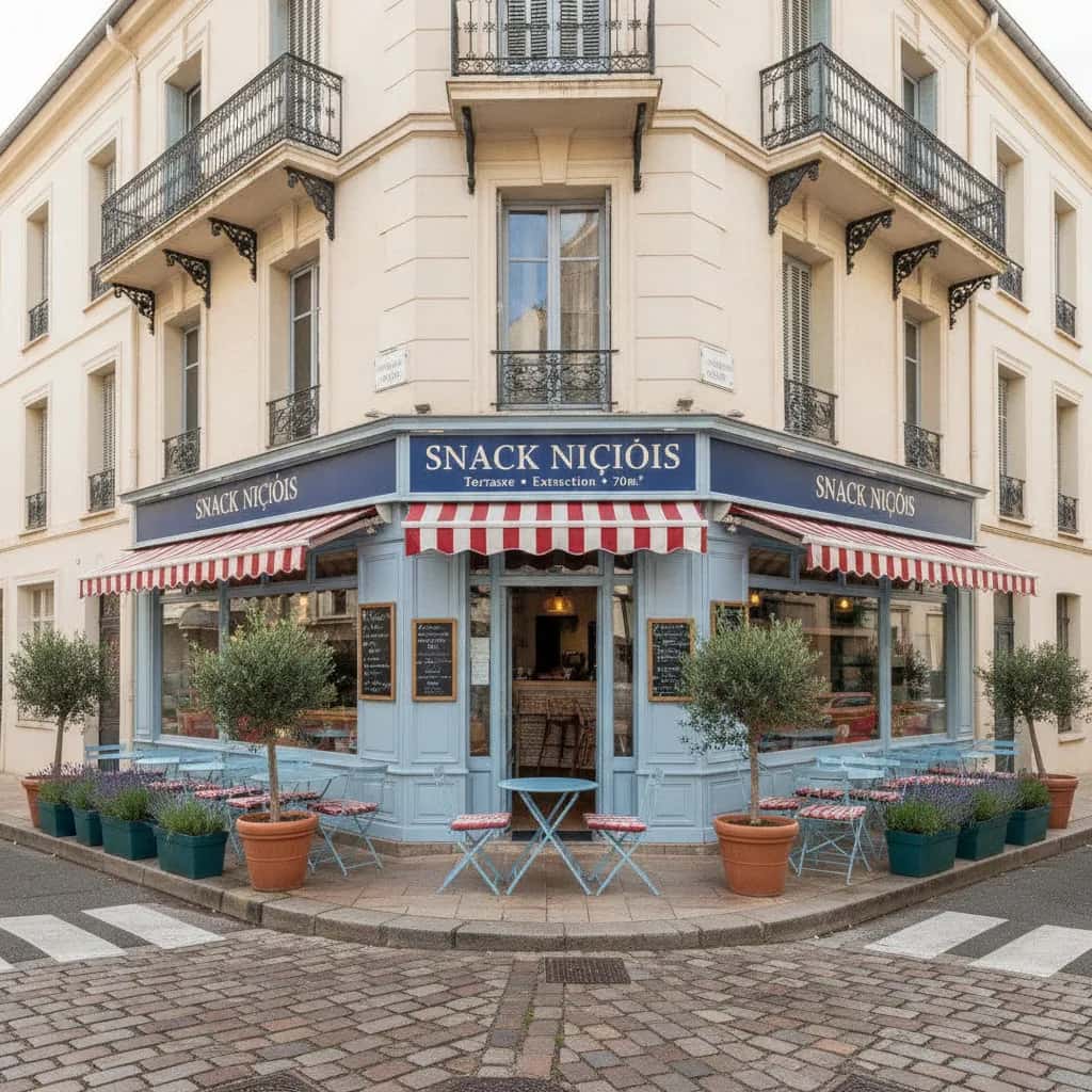 Snack 70m² à Nice : terrasse - extraction