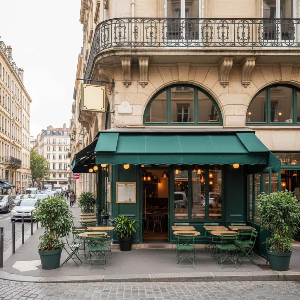 Restaurant 45 couverts à Lyon : terrasse - licence IV