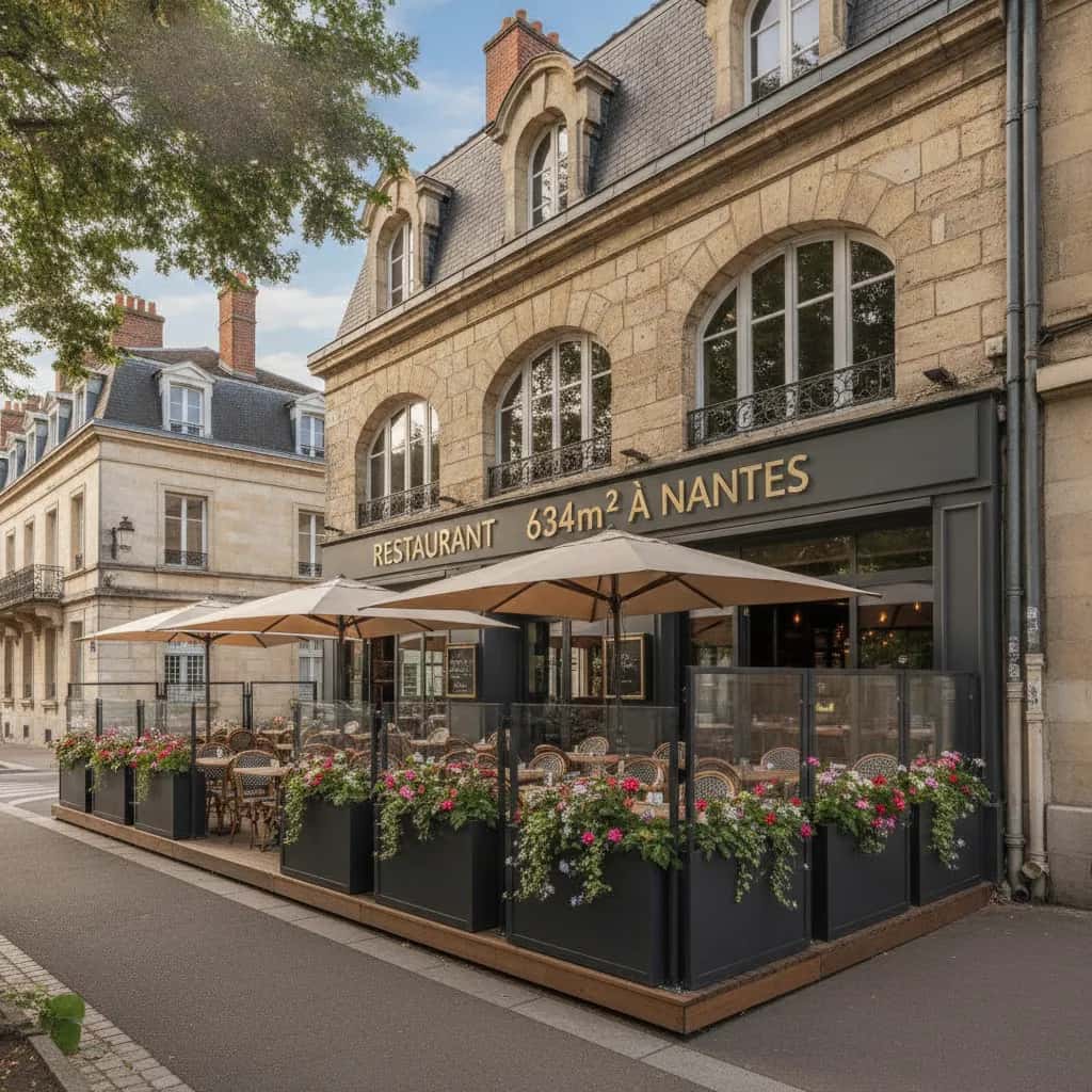 Restaurant 634m² à Nantes : terrasse - licence IV