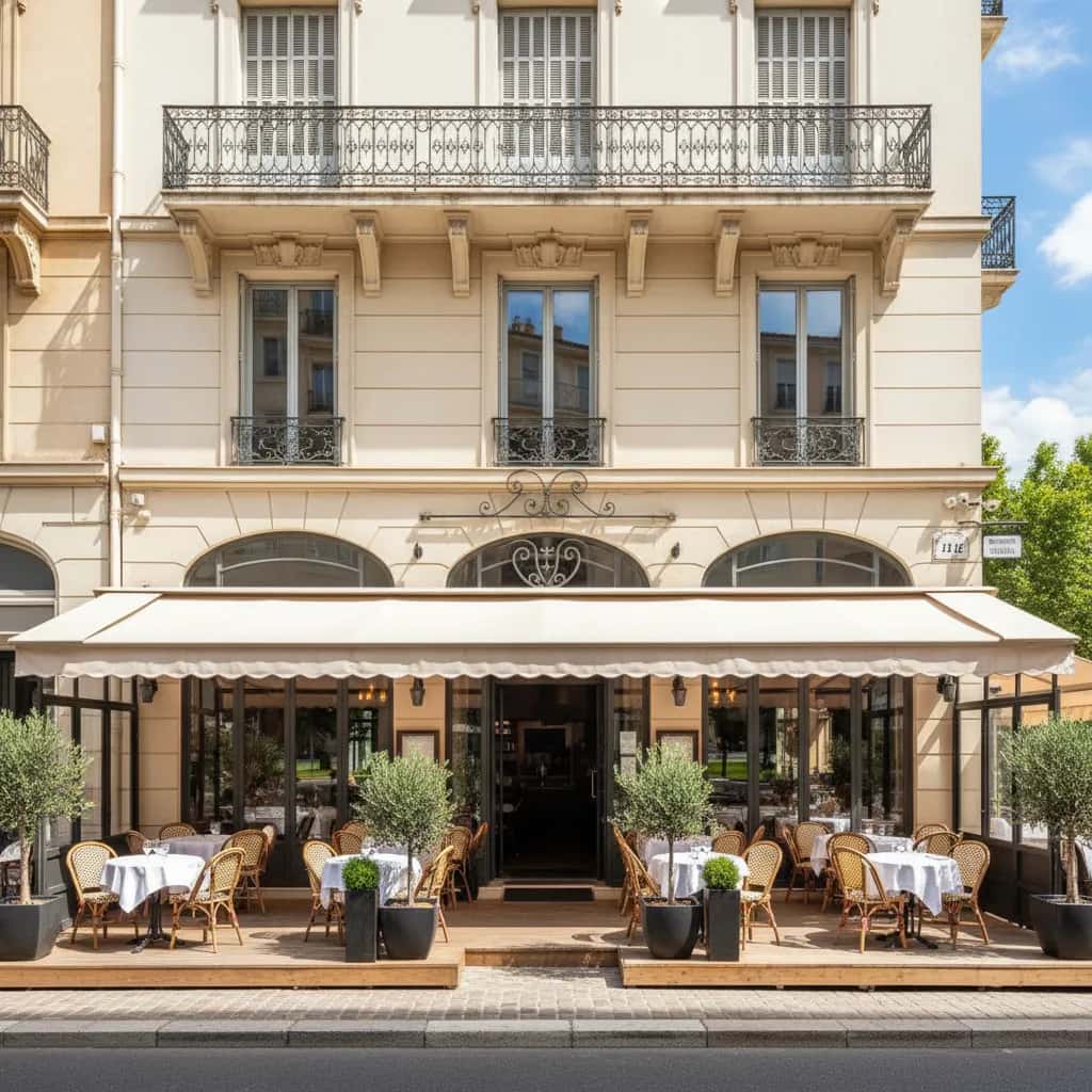 Restaurant 141m² à Nice : terrasse - extraction