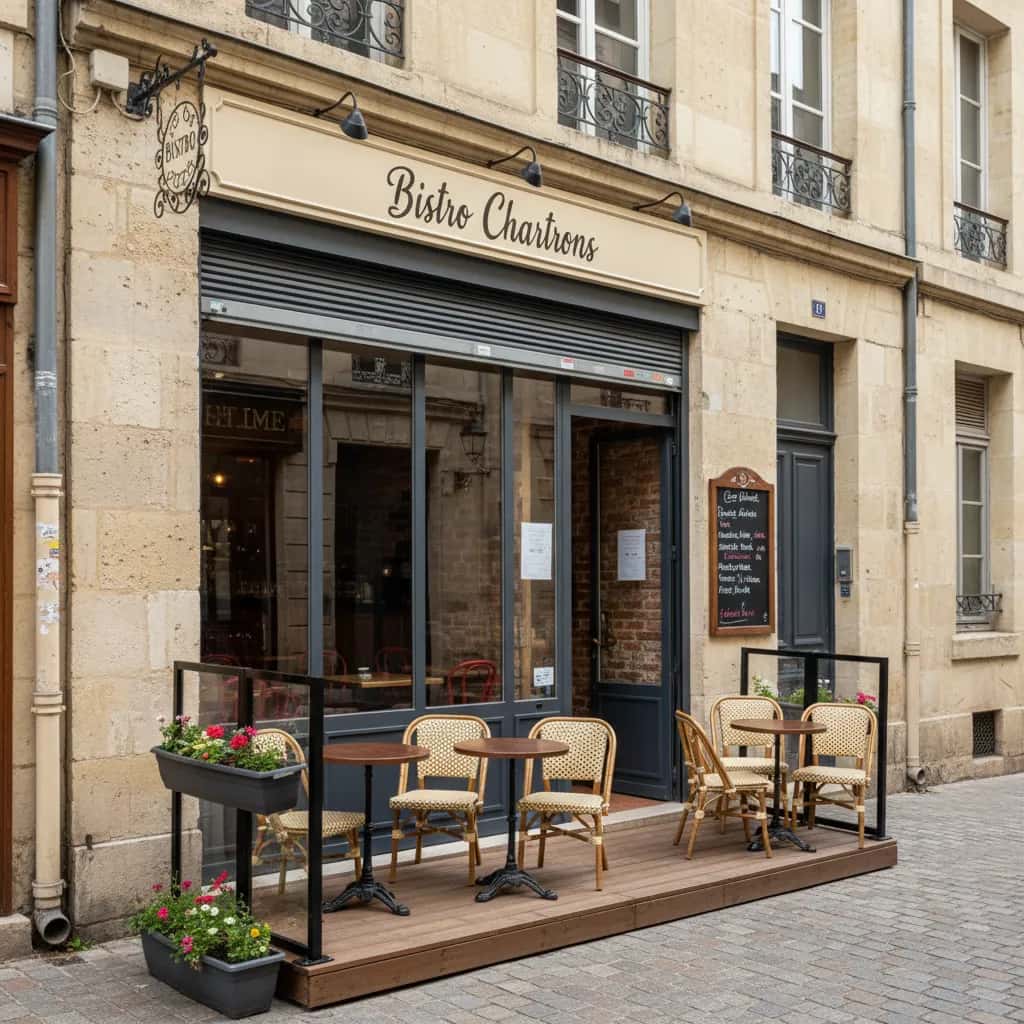 Restaurant 27m² à Bordeaux : terrasse - extraction
