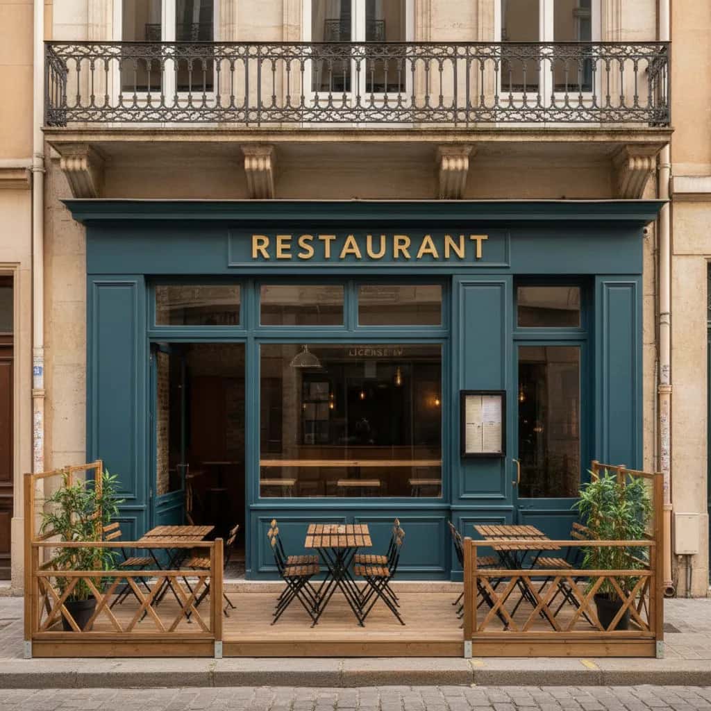 Restaurant 30 couverts à Lyon : terrasse - licence IV
