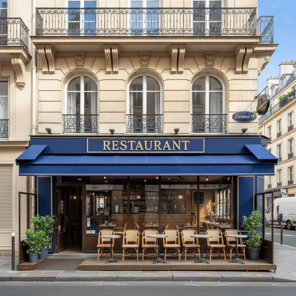 Restaurant 24 couverts à Paris : terrasse - licence IV