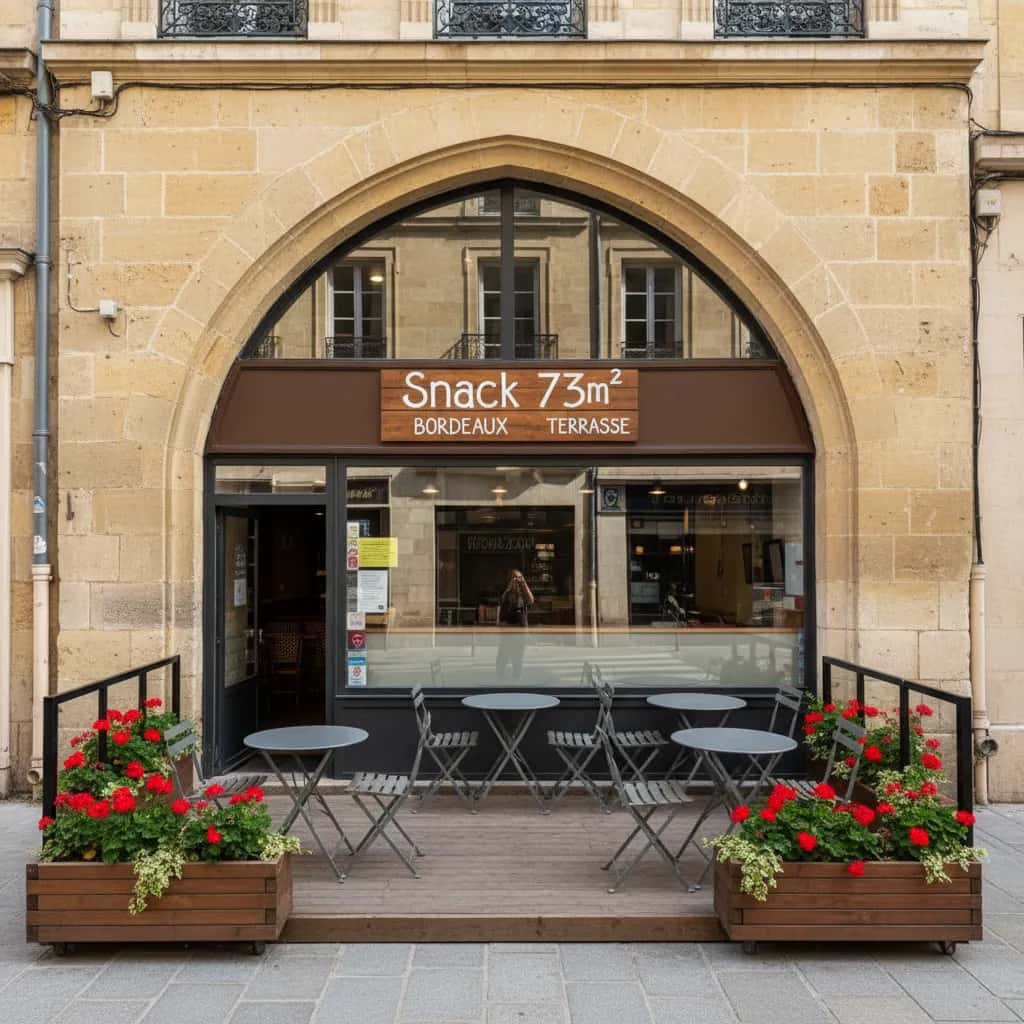 Snack 73m² à Bordeaux : terrasse