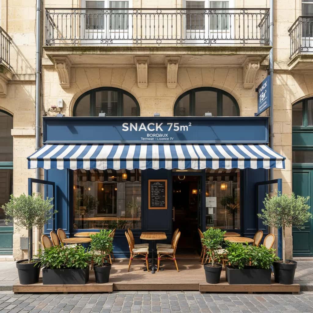 Snack 75m² à Bordeaux : terrasse - licence IV